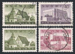 Finland 336-338A, Used. Lammi Church,Parliament House,Olavinlinna Fortress.1956. - Used Stamps