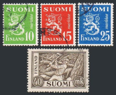 Finland 302-305, Used. Michel 403-406. Arms Of Republic, Wood-chopper, 1952. - Usados