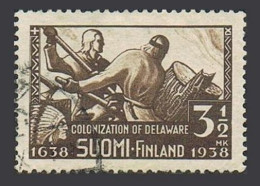 Finland 214, Used. Mi 212. Colonization Of Delaware By Swedes & Finns,300, 1938. - Gebruikt
