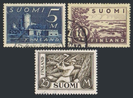 Finland 177-179, Used. Mi 155a,156-II,157a. Castle, Lake Saima,Woodchopper, 1930 - Oblitérés