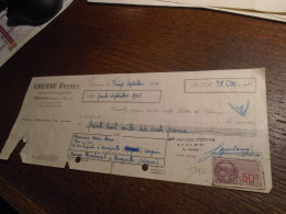 1945 - HERAULT (Pezenas )  Pour AVEYRON (Decazeville ) Lettre De Change Avec TP /FISCAL   N° 111  +3 Photos - Lettres & Documents