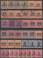 ⁕ Germany, Deutsches Reich 1923 Infla ⁕ Dienstmarke /official Stamps, Overprint Mi.89-97 ⁕ 39v ( Used & MNH/MH) - Scan - Dienstmarken