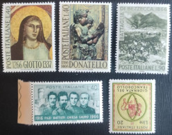 ITALIA 1966 GIOTTO-DONATELLO-BEZZECCA-FILZI BATTISTI-GIORNATA FRANCOBOLLO - 1961-70: Nieuw/plakker