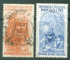 Italie   Yvert  624 Et 625  Ou  Sassone  686 Et 687  Ob   TB  De Vinci   - 1946-60: Oblitérés