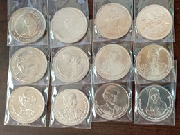 Thailand Coin 50 Baht Completed Set Of 12 - Thaïlande