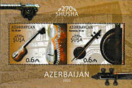 AZERBAIJAN, 2022, MNH,MUSIC, MUSICAL INSTRUMENTS, S/SHEET - Musik