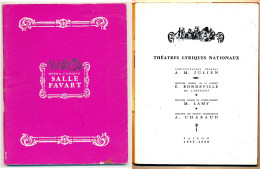 Livret THEATRES LYRIQUES NATIONAUX Saison 1959-1960 Opéra-Comique Salle Favart - Opéra Palais Garnier... - Programmi