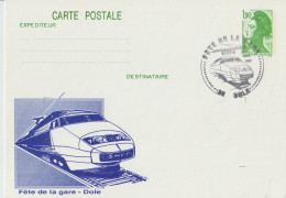 TGV MP 24 . Entier Postal . Dôle . Fête D La Gare . 23 Mai 1987 . - Cartes Postales Types Et TSC (avant 1995)