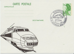 TGV MP 25 . Entier Postal . Saint-Germain Des Fossés . TGV . 16 04 1988 . 3éme Exposition Des Transports Terrestres . - Cartes Postales Types Et TSC (avant 1995)