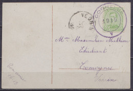 CP Fantaisie Affr. N°137 Oblit. Fortune "COGNELEE 1919" Pour (Les) COMOGNES Vedrin - 1915-1920 Albert I