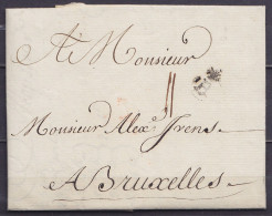 L. Datée 10 Juillet 1770 De BORDEAUX Pour BRUXELLES - Port "II" - Marque (B) (de Bordeaux) - 1621-1713 (Paesi Bassi Spagnoli)