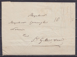 L. Datée 23 Août 1834 De DENDERMONDE Pour ST-GILLIS-WAAS - Port "10" - 1830-1849 (Unabhängiges Belgien)