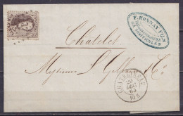 L. De BOUFFIOULX Affr. N°14B Lpts "78" Càd CHATELINEAU /20 DEC 1865 Pour CHATELET - 1863-1864 Medaglioni (13/16)