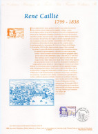 - Document Premier Jour RENÉ CAILLIÉ (1799-1838) - MAUZÉ SUR LE MIGNON 26.6.1999 - - Explorateurs