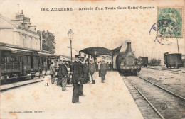 FRANCE - Auxerre  - Arrivée D'un Train Gare Saint Gervais - Animé - Carte Postale Ancienne - Auxerre