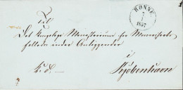 1857. DANMARK. Official. Fine Official Cover To Det Kongelige Ministerium For Monarkiets Fælles Indre Anli... - JF543828 - ...-1851 Voorfilatelie