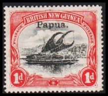 1907. PAPUA. Lakatoi. Overprinted Papua. 1 D. Hinged. (Michel 18y) - JF543837 - Papua New Guinea