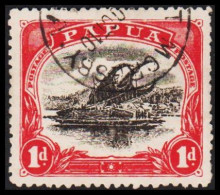 1907-1910. PAPUA. Lakatoi.  1 D. Perforated 12½ And With LAYING WATERMARK.  (Michel 26 YC) - JF543841 - Papua New Guinea