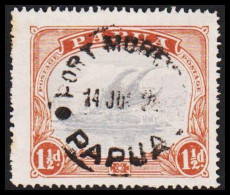 1916-1931. PAPUA. Lakatoi.  1½ D. Perforated 14.  (Michel 51) - JF543853 - Papua New Guinea