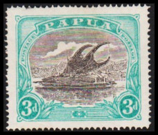 1916-1931. PAPUA. Lakatoi.  3 D. Perforated 14. Hinged. (Michel 55) - JF543856 - Papouasie-Nouvelle-Guinée