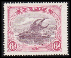 1916-1931. PAPUA. Lakatoi.  6 D. Perforated 14. Hinged. (Michel 58) - JF543858 - Papua New Guinea