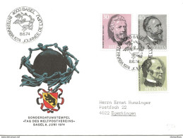 113 - 78 - Enveloppe Suisse Avec Timbres "Centenaire UPU" Oblit Spéciale "Internaba Journée Mde L'UPU 1974" - U.P.U.