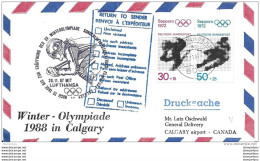 118 - 78 - Enveloppe Allemande Vol Spécial Pour Jeux Olympiques - Frankfurt-Calgary - Hiver 1988: Calgary