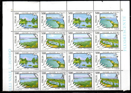 ITALIA REPUBBLICA ITALY REPUBLIC 1987 SALVAGUARDIA NATURA NATURE PROTECTION SERIE BLOCCO QUARTINA ANGOLO DI FOGLIO MNH - 1981-90: Mint/hinged