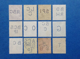 Gran Bretagna 12 Francobolli Usati Stamps Used Perfin - Perforés