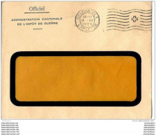 75 - 78 - Enveloppe  Officielle  Administration Cantonale De L'impôt De Guerre - Oblit Mécanique Neuchâtel 1924 - Marcophilie