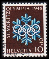 1948. HELVETIA - SCHWEIZ. Winter Olympics St. Moritz 10+10 C. - JF543971 - Oblitérés