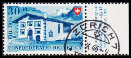 1946. HELVETIA - SCHWEIZ. PRO PATRIA 30+10 C With Part Of Right Margin. Beautifully Cancelled ZÜRICH 4. X.... - JF543975 - Oblitérés