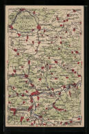 AK Rudolstadt, Landkarte Der Region Um Den Ort  - Landkarten
