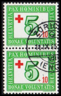 1945. HELVETIA - SCHWEIZ. PAX 5+10 C. In Pair. - JF543982 - Oblitérés