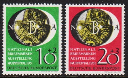 1951. DEUTSCHE BUNDESPOST. 7Nationale Briefmarkenausstellung (NBA), Wuppertal In Complete... (Michel 141-142) - JF544007 - Ungebraucht