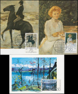 986-988 Impressionismus - Satz Auf Drei Maximumkarten ESSt BONN 16.11.1978 - Impressionismus