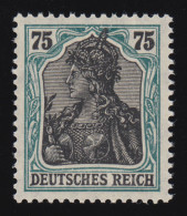 104d (ehemals BF) Germania 75 Pf. Rahmen Bläulichgrün, ** Geprüft Oechsner BPP - Ungebraucht