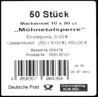 FB 30 Möhnetalsperre, Folienblatt - Banderole Für 10 Markensets Ohne DHL-Code - 2011-2020