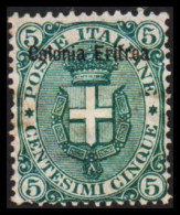 1893. ERITREA. POSTE ITALIANA Colonia Eriterea Overprint On 5 C. Hinged.  (Michel 3) - JF544042 - Eritrea