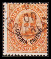 1893. ERITREA. POSTE ITALIANA COLONIA ERITREA Overprint On 20 (VENTI) C. Umberto I.  (Michel 5) - JF544047 - Erythrée