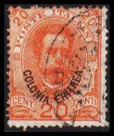 1895-1898. ERITREA. POSTE ITALIANA COLONIA ERITREA Overprint On 20 (VENTI) C. Umberto I.  (Michel 16) - JF544048 - Eritrea