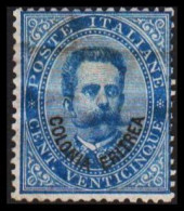 1893. ERITREA. POSTE ITALIANA COLONIA ERITREA Overprint On 25 (VENTICINQUE) C. Umberto I No Gum... (Michel 6) - JF544051 - Eritrea