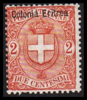 1897-1899. ERITREA. POSTE ITALIANA Colonia Eriterea Overprint On 2 C. Hinged.  (Michel 13) - JF544063 - Erythrée