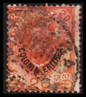 1895-1898. ERITREA. POSTE ITALIANA COLONIA ERITREA Overprint On 20 C. Umberto I.  (Michel 16) - JF544075 - Erythrée