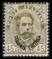 1895-1898. ERITREA. POSTE ITALIANA COLONIA ERITREA Overprint On 45 C. Umberto I. Hinged. (Michel 18) - JF544079 - Eritrea