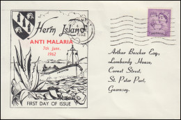 Kanalinsel Herm Island FDC Mit Marken Anti-Malaria-Campaign 7.6.1962 - Guernesey