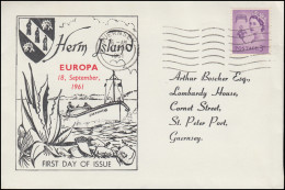 Kanalinsel Herm Island FDC Mit Aufdruck-Marken Europa 18.9.1961 - Guernesey