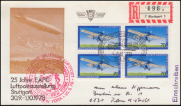 25 Jahre EAPC Luftpostausstellung Stuttgart Schmuck-R-Brief Zeppelin SSt 30.9.78 - Autres (Air)