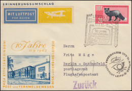 Luftpost INTERFLUG Leipzig-Berlin Schmuckbf. SSt LEIPZIG Ingenieurschule 12.9.63 - Posta Aerea