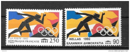 1992 - France Grèce - Jeux Olympiques - Joint Issues